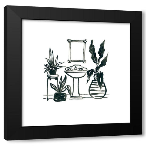 Parisian Bath Sketches III Black Modern Wood Framed Art Print with Double Matting by Vess, June Erica