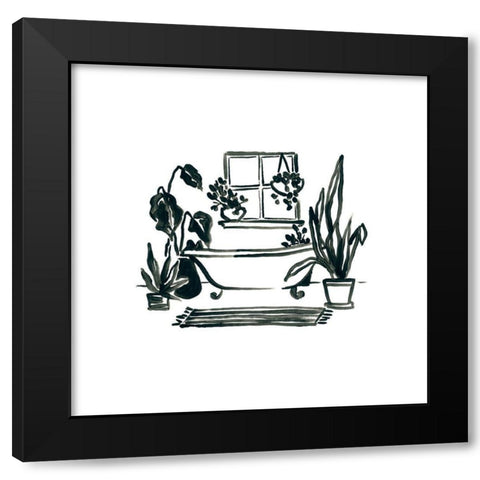 Parisian Bath Sketches IV Black Modern Wood Framed Art Print with Double Matting by Vess, June Erica