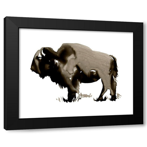 Monochrome Bison II Black Modern Wood Framed Art Print by Parker, Jennifer Paxton