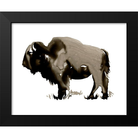 Monochrome Bison II Black Modern Wood Framed Art Print by Parker, Jennifer Paxton