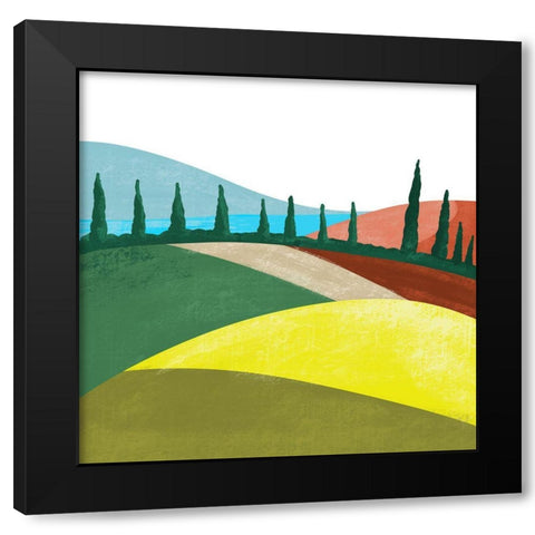 Illustrated Mediteranean II Black Modern Wood Framed Art Print by Arctic Frame