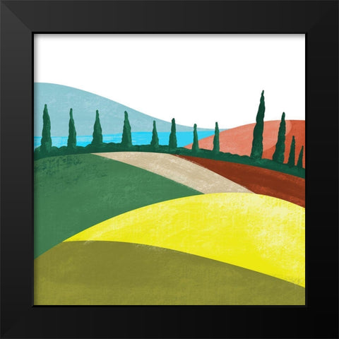 Illustrated Mediteranean II Black Modern Wood Framed Art Print by Arctic Frame