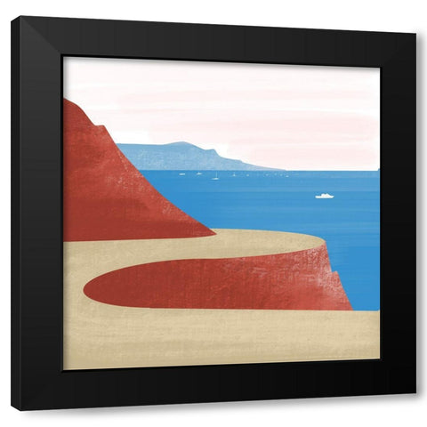 Illustrated Mediteranean III Black Modern Wood Framed Art Print with Double Matting by Arctic Frame