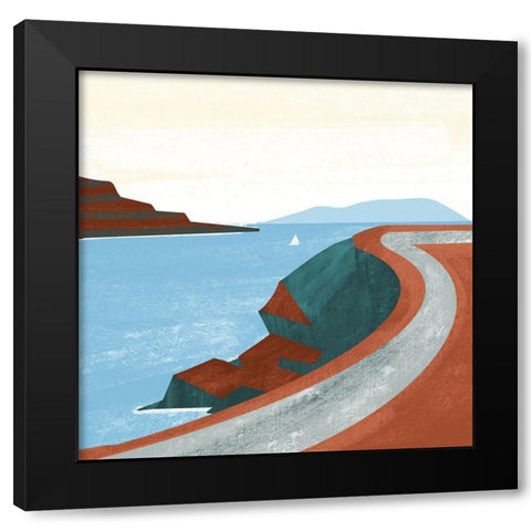 Illustrated Mediteranean IV Black Modern Wood Framed Art Print with Double Matting by Arctic Frame