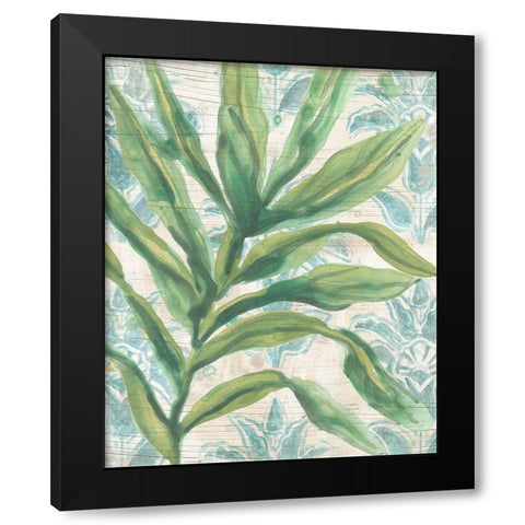 Palms And Patterns I Black Modern Wood Framed Art Print by Vess, June Erica