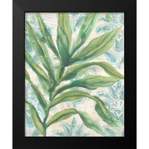 Palms And Patterns I Black Modern Wood Framed Art Print by Vess, June Erica