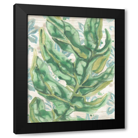 Palms And Patterns II Black Modern Wood Framed Art Print by Vess, June Erica
