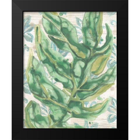 Palms And Patterns II Black Modern Wood Framed Art Print by Vess, June Erica