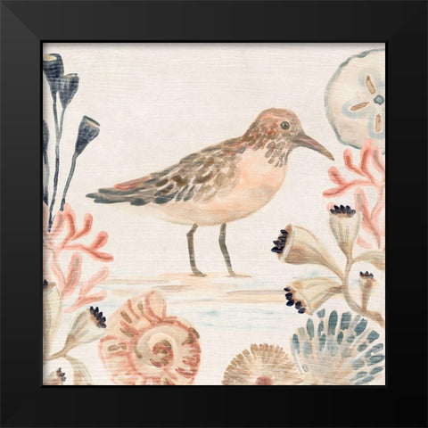 Shell Pipers III Black Modern Wood Framed Art Print by Vess, June Erica