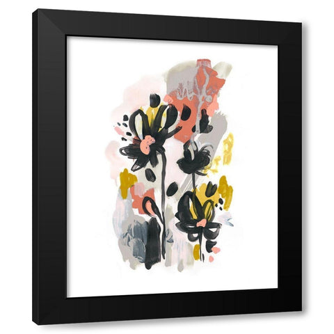 Gather Garden I Black Modern Wood Framed Art Print by Vess, June Erica