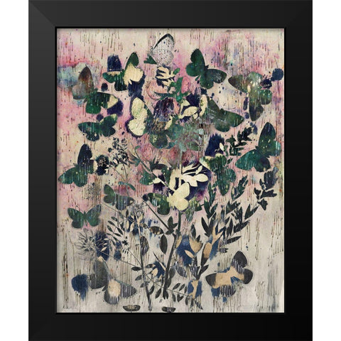 Celestial Butterflies I Black Modern Wood Framed Art Print by Arbel, Lori