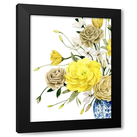 Yellow and Ultramarine Bouquet I Black Modern Wood Framed Art Print with Double Matting by Popp, Grace