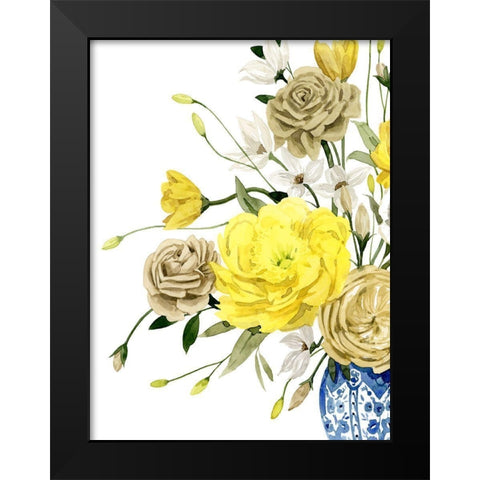 Yellow and Ultramarine Bouquet I Black Modern Wood Framed Art Print by Popp, Grace