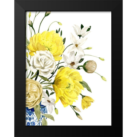 Yellow and Ultramarine Bouquet II Black Modern Wood Framed Art Print by Popp, Grace