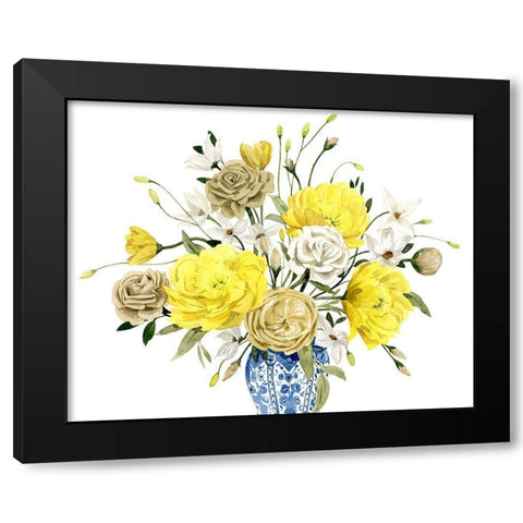 Yellow and Ultramarine Bouquet III Black Modern Wood Framed Art Print with Double Matting by Popp, Grace