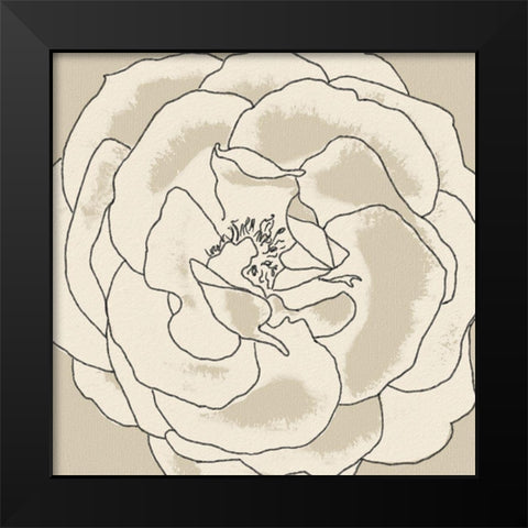 Beige Blooms II Black Modern Wood Framed Art Print by Saunders, Alonzo