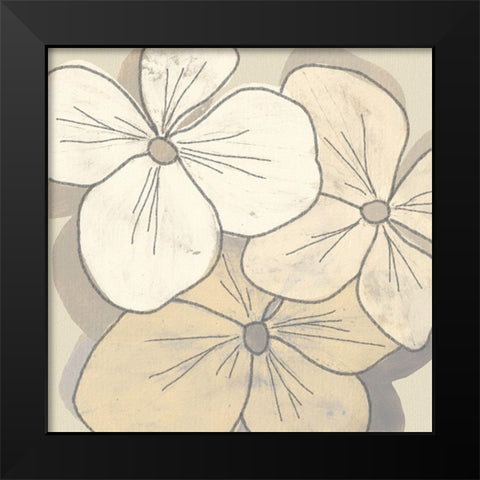 Beige Blooms III Black Modern Wood Framed Art Print by Saunders, Alonzo
