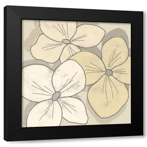 Beige Blooms IV Black Modern Wood Framed Art Print with Double Matting by Saunders, Alonzo
