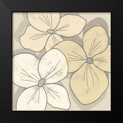Beige Blooms IV Black Modern Wood Framed Art Print by Saunders, Alonzo