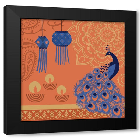 Diwali I Black Modern Wood Framed Art Print with Double Matting by Barnes, Victoria