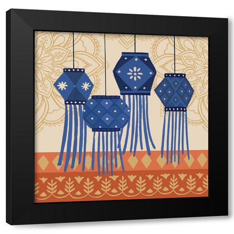 Diwali III Black Modern Wood Framed Art Print with Double Matting by Barnes, Victoria