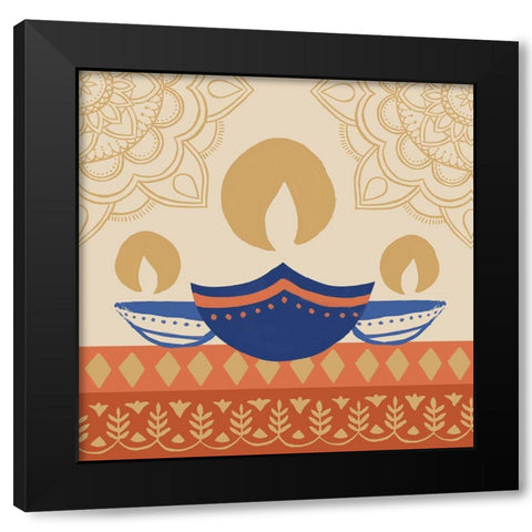 Diwali IV Black Modern Wood Framed Art Print with Double Matting by Barnes, Victoria