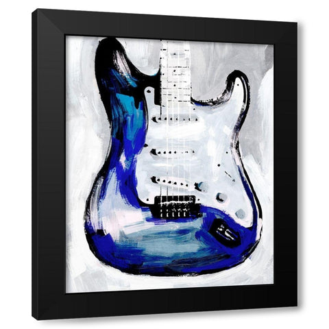 Electric Blues I Black Modern Wood Framed Art Print by Warren, Annie