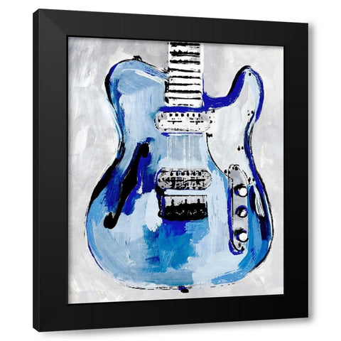 Electric Blues IV Black Modern Wood Framed Art Print by Warren, Annie