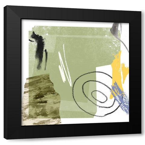 Abstract Swamp I Black Modern Wood Framed Art Print with Double Matting by Wang, Melissa