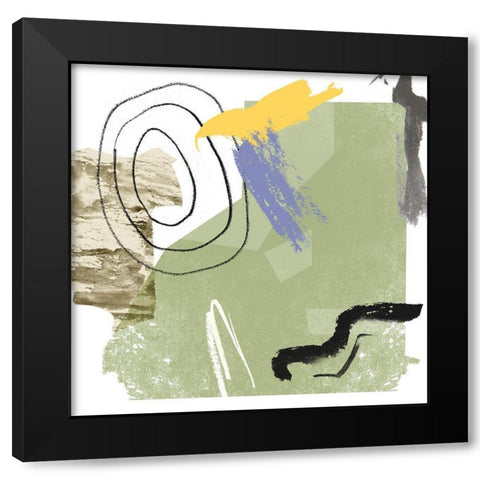 Abstract Swamp II Black Modern Wood Framed Art Print with Double Matting by Wang, Melissa