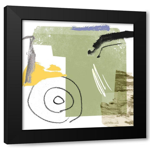 Abstract Swamp III Black Modern Wood Framed Art Print with Double Matting by Wang, Melissa