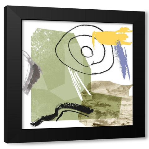 Abstract Swamp IV Black Modern Wood Framed Art Print with Double Matting by Wang, Melissa