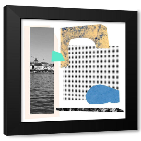 Ode to a Lake I Black Modern Wood Framed Art Print with Double Matting by Wang, Melissa