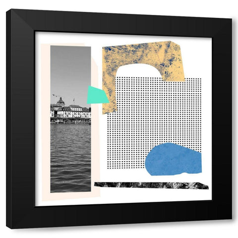 Ode to a Lake I Black Modern Wood Framed Art Print by Wang, Melissa