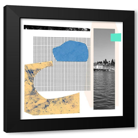 Ode to a Lake II Black Modern Wood Framed Art Print with Double Matting by Wang, Melissa