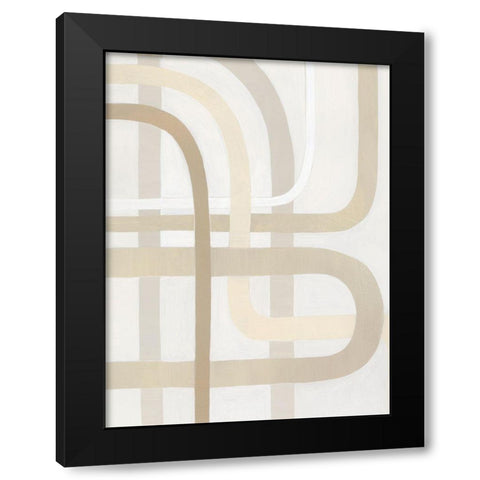 Loops And Weaves II Black Modern Wood Framed Art Print with Double Matting by Popp, Grace