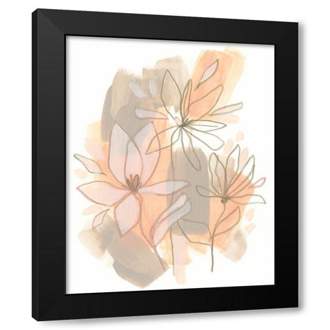 Flower Fragments I Black Modern Wood Framed Art Print with Double Matting by Vess, June Erica