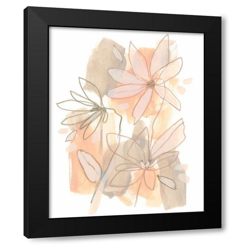 Flower Fragments II Black Modern Wood Framed Art Print by Vess, June Erica