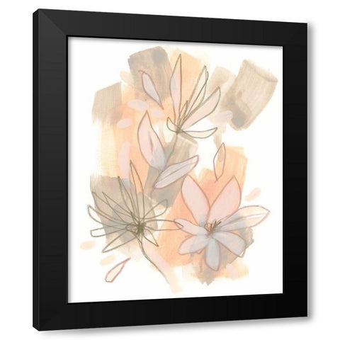 Flower Fragments III Black Modern Wood Framed Art Print with Double Matting by Vess, June Erica