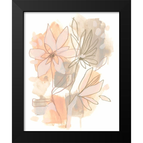 Flower Fragments IV Black Modern Wood Framed Art Print by Vess, June Erica