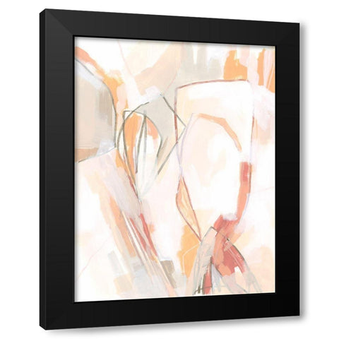 Peach Puzzle I Black Modern Wood Framed Art Print by Vess, June Erica