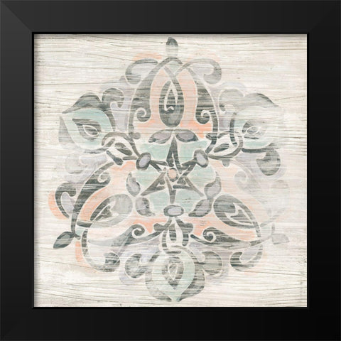 Weathered Emblem I Black Modern Wood Framed Art Print by Vess, June Erica