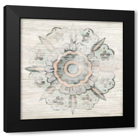 Weathered Emblem II Black Modern Wood Framed Art Print by Vess, June Erica