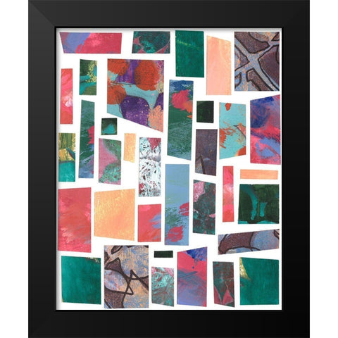 Broken Fragments II Black Modern Wood Framed Art Print by Moore, Regina