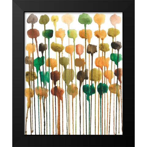 Autumn Drips I Black Modern Wood Framed Art Print by Moore, Regina