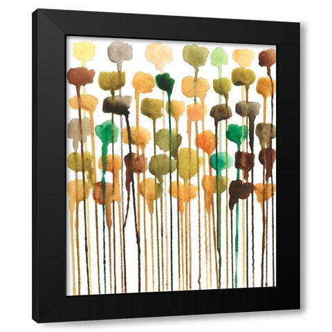 Autumn Drips II Black Modern Wood Framed Art Print with Double Matting by Moore, Regina