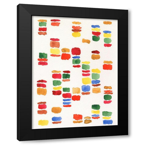 Colorful Code I Black Modern Wood Framed Art Print with Double Matting by Moore, Regina