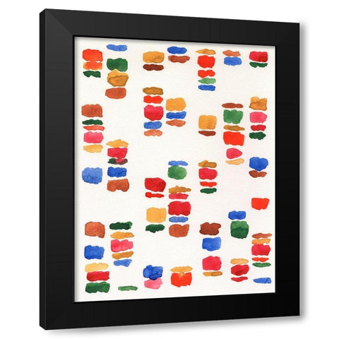 Colorful Code II Black Modern Wood Framed Art Print with Double Matting by Moore, Regina