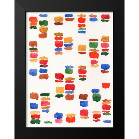 Colorful Code II Black Modern Wood Framed Art Print by Moore, Regina