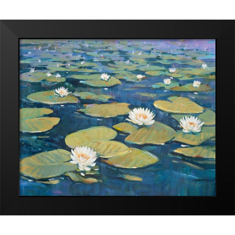 Morning Lilies I Black Modern Wood Framed Art Print by OToole, Tim